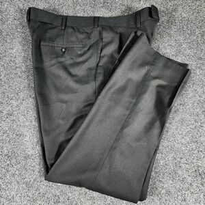 AXIST Dress Pants Men's 34x30 Black‎ Flat Front Polyester Rayon Preppy Casual